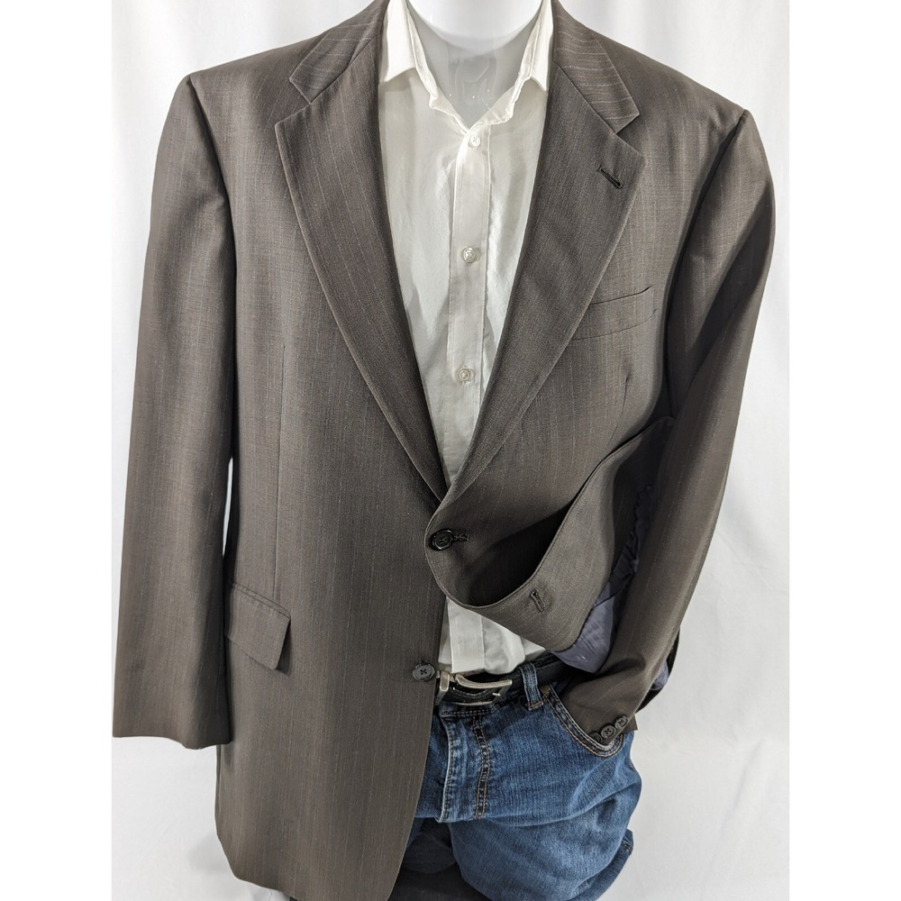 Hart Schaffner Mens Wool Blazer Sport Coat Sport‎ Jacket 44R Self stripe FLAW